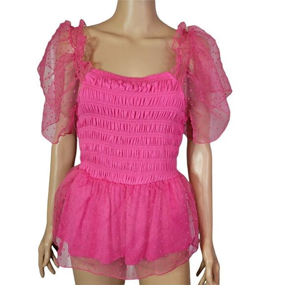 Marc New York Fuchsia Peplum Top (size XS) - Picture 1 of 8